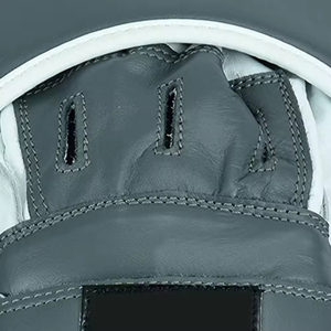 Leather Boxing Focus Mitts Adjustable Wrist <b>Strap</b> Hook Loop Closure Adults Unisex Martial Arts Training Gear Gray - Product Image 6