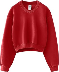 Wholesale Custom sweatshirts Logo Blank Plain <b>Acid</b> Wash High Quality Cropped tops Crew Neck Oversize Women's Sweatshirt - Product Image 2