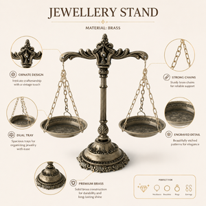Luxury <b>Silver</b> Jewelry <b>Stand</b> Decorative Balance Style Organizer Necklace Bracelet Ring Holder Elegant Vanity Display Storage Plus - Product Image 5