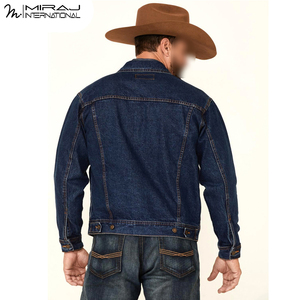 Hand Made Newest In Blue Color OEM Service Best Soft Fabric Denim <b>Jackets</b> Comfortable Breathable Denim <b>Men's</b> Denim <b>Jackets</b> - Product Image 4