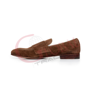 Chaussures habillées en cuir véritable pour hommes, faites à la main, mocassins décontractés à enfiler pour la conduite, chaussures d'affaires en cuir et daim - Product Image 3