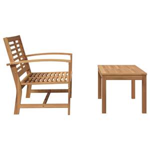 Ensemble de bancs de jardin en teck massif brun, 2 pièces - Product Image 4