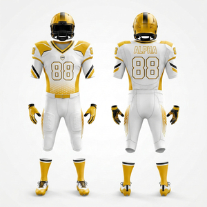 Ensemble maillot et pantalon de football américain personnalisé, grande taille, sublimé, respirant, anti-humidité, extensible dans quatre directions, écologique - Product Image 3