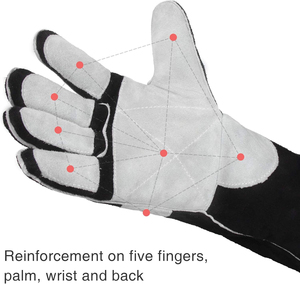 Gants de soudeur en cuir de vachette pleine fleur très résistants, les plus populaires, à manchette longue, pour travaux industriels et jardinage, gants de sécurité ignifuges - Product Image 3