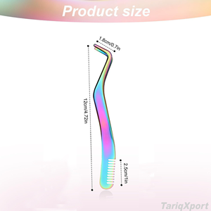 Pince à épiler 2-en-1 en acier inoxydable avec peigne pour extensions de cils DIY - Product Image 2