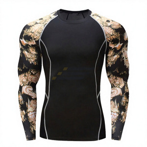 <b>Compression</b> <b>Tights</b> <b>Men</b> Fitness Running Shirt Breathable Long Sleeve Sports Rashgard Gym Clothing - Product Image 1