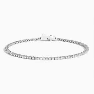 1.40 CTW Lab Grown Diamond Tennis Bracelet 14K White Gold Petite Round Brilliant Prong <b>Set</b> Fine Jewelry Wholesale OEM ODM - Product Image 2