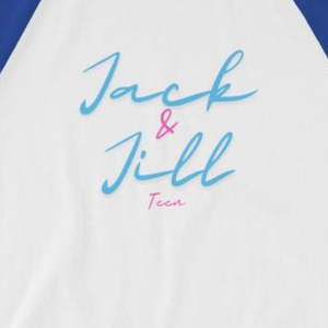 T-shirt d'été pour femmes Jack and Jill à manches raglan, logo imprimé, bleu marine uni, coupe classique, vente en gros - Product Image 4