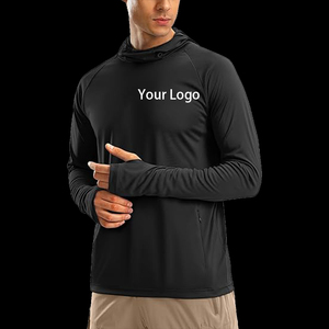 Camisa de Pesca con Capucha para Hombre, Manga Larga, Protección Solar UPF 50, Secado Rápido, Color Sólido, Estilo Pullover - Product Image 3