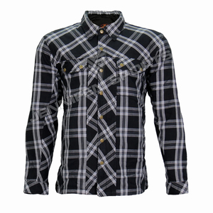 เสื้อเชิ้ตขี่มอเตอร์ไซค์ผ้าฝ้ายฟลานเนลบุซับในสำหรับผู้ชาย รุ่นใหม่ปี 2026 พร้อมแผ่นป้องกัน CE - Product Image 1