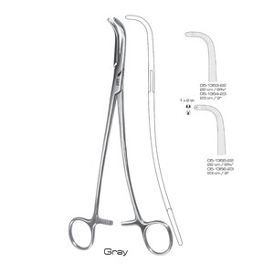 Pinzas Hemostáticas Grises de 22-23 cm con Bloqueo, Instrumento Quirúrgico Manual, CE ISO, Cirugía General - Product Image 1