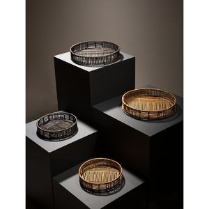 Hot New Item Bamboo Rattan Handwoven Multifunctional Rustic Durable Wicker Eco Friendly Dining & Fruit Candle Trays Home Decor - Product Image 3