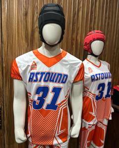Trending Design Rexfit Sports Rugby Jersey Set Sublimated V-Neck Short Sleeve Moisture Wicking Adult Unisex <b>Orange</b> White 31 - Product Image 2