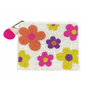Monedero de tela con cuentas, diseño de peces de arrecife de coral, cierre de cremallera, duradero, hecho a mano, para llevar efectivo, tarjetas, monedas, maquillaje - Para niñas - Product Image 3