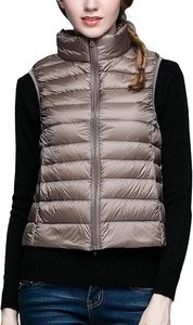 Women's Lightweight <b>Packable</b> Hooded Winter Quilted Puffer <b>Jacket</b> Detachable Sleeves Hat Zipper Closure Waterproof Wool - Product Image 5