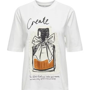 เสื้อยืดลำลองผู้หญิง ผ้าฝ้าย 100% พิมพ์ลาย คอสั้น ป้องกันขนร่วง ตกแต่งโลโก้ปัก เป็นมิตรกับสิ่งแวดล้อม 160 GSM - Product Image 5