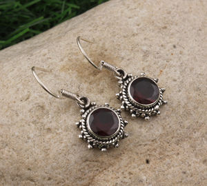 Natural <b>Red</b> Garnet Drop <b>Earrings</b> 925 Sterling Silver January Birthstone Jewelry Pear Cut Mozambique Garnet Luxury Party - Product Image 4