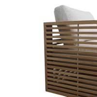 Fauteuil de jardin moderne en teck massif, design luxueux à lattes, avec coussins imperméables pour hôtel et jardin