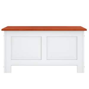 Coffre de rangement en bois d'acacia massif et bois d'ingénierie, marron et blanc, pour vêtements - Product Image 4