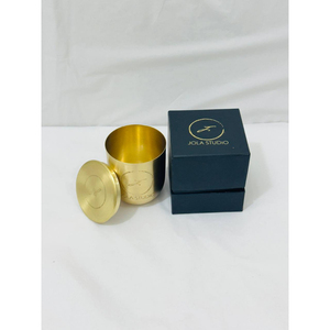 Gold Metal Candle Jar With Lid Brushed Brass Candle Container Custom Logo <b>Empty</b> Soy Wax Candle Holder For Home Decoration - Product Image 3
