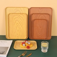 Plateaux de service rectangulaires antidérapants pour restaurants, plateaux en plastique pour la restauration rapide, plateaux de service pour fruits et légumes