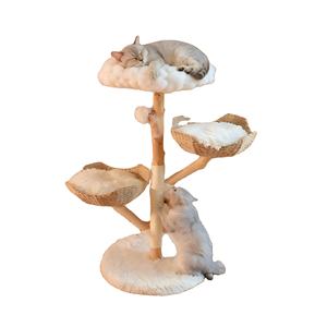 Moderne Kerst Marshmallow Kat Krabber Toren Kat Klimframe Duurzaam Stevig Hout & Sisal Indoor - Product Image 1