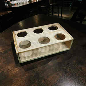 Plateau de service en bois premium pour verres à whisky, ensemble de dégustation de whisky à six compartiments pour bar et maison au meilleur prix - Product Image 6