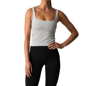 Custom Wholesale Women Body Fit Square Neck Sleeveless Tank Top Soft <b>Stretch</b> Casual Yoga Gym Camisole Slim Activewear - Product Image 4