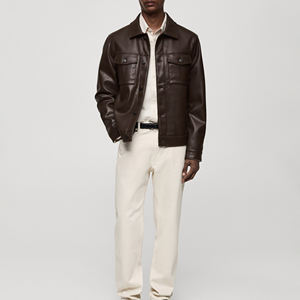 Chaquetas de Cuero Genuino para Hombre de la Mejor Calidad, Modelo Superior, Chaqueta de Cuero Transpirable Personalizada de Alta Calidad, la Más Popular - Product Image 2