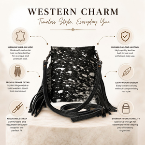 Handcrafted Hair On Cowhide Leather Western Fringe Shoulder Bag Genuine Leather Crossbody <b>Purse</b> Vintage Cowgirl Handbag women - Product Image 5