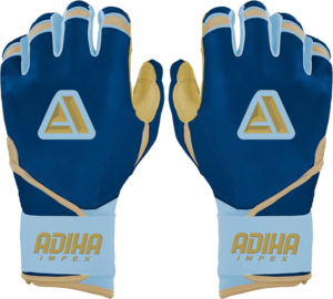 ถุงมือตีเบสบอล Adiha Impex สีน้ำเงิน แบบมีแผ่นรอง ปิดด้วยแถบตีนตุ๊กแก สำหรับผู้ใหญ่ ทั้งชายและหญิง ใช้สำหรับฝึกซ้อม - Product Image 1