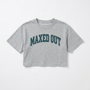Custom Graphic Cropped Women's Shirts Athletic Grey Tee College Style Loose Fit <b>Drop</b> Shoulder Breathable Workout Casual Tops OEM - Product Image 4