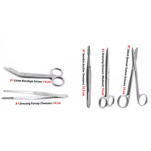 Kit chirurgical orthopédique en acier inoxydable : Ciseaux, Pinces, Gallipot, Plateau réniforme, Matériel de soins des plaies et de suture manuel pour médecins, Certifié CE, par Dwntavex - Product Image 2