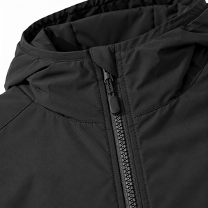 Veste softshell à capuche pour homme, fermeture éclair, résistante à l'eau, coupe-vent, coupe classique, toutes saisons, noire - Product Image 3