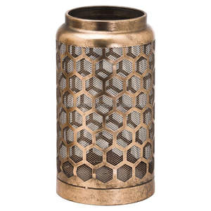 Portavelas votivo de hierro de estilo antiguo con patrones florales cortados con láser de primera calidad, ideal para interiores de casas temáticas vintage - Product Image 6