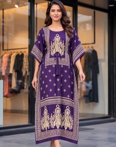 Women Leranath Fashion Ethnic Salwar Kameez Dress Crape Block Print Tunic <b>Kaftan</b> Style Indian Pakistani <b>Top</b> Casual Recycled - Product Image 1