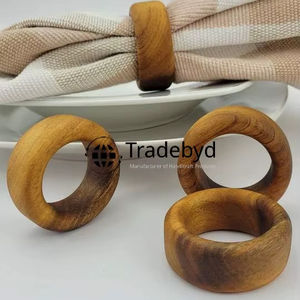 แหวนรองผ้าเช็ดปากไม้หรูหรา งานแฮนด์เมด ของตกแต่งโต๊ะอาหาร Tradebyd - Product Image 1