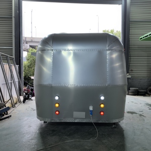 Modern Stainless Steel 4 Wheel Mobile Food Trailer <b>Travel</b> House Business Unit with Kitchen Cooking Space - Product Image 4