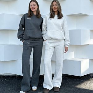 Sudadera con Capucha y Pantalones Cortos Personalizados para Mujer, Térmicos, Gruesos, 500 GSM 350 GSM, de Poliéster/Algodón, con Forro Polar, Bordados, Talla Grande - Product Image 6