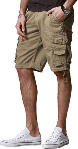 Shorts cargo pour hommes, multi-poches, longueur genou, décontractés, utilitaires, respirants, séchage rapide, streetwear - Product Image 3