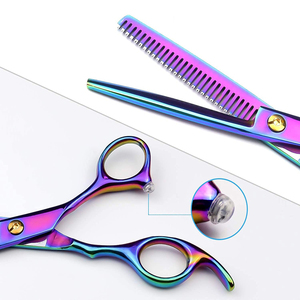 Titanium Rainbow Color Sharp Hair <b>Thinning</b> Scissors <b>Mirror</b> Polish Stainless Steel Barber Salon Use Hairdressing Scissors - Product Image 4