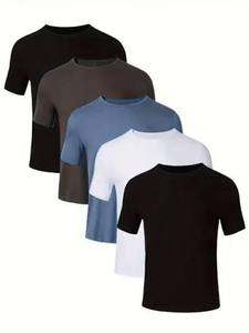 Camiseta de Verano para Mujer, Cuello Redondo, Manga Corta, Corte Regular, 240g, Algodón Tejido, Estilo Casual - Product Image 2