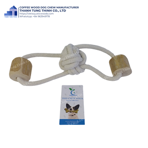 Juguete cilíndrico hecho a mano para perros de madera de café, hecho en Vietnam - Product Image 2