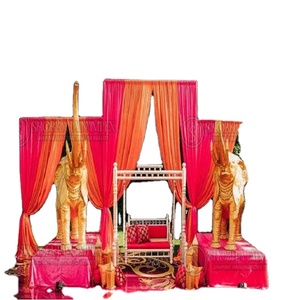 Matelas en bois pour la décoration de scène de la nuit de mariage Sangeet - Product Image 1
