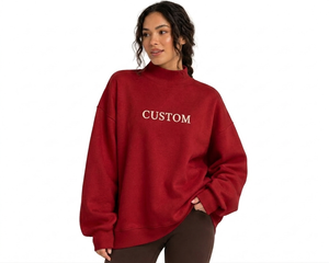Sudadera Oversize de Cuello Alto para Mujer, Estilo Contemporáneo, Ropa Casual de Moda, Tejido Grueso, Proveedor OEM al por Mayor - Product Image 1