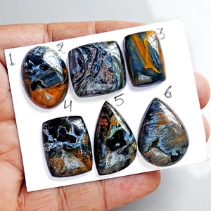 Pietersite bleue cabochon naturelle à dos plat, pierres précieuses en vrac pour la fabrication de bijoux, pour l'argenterie - Product Image 1
