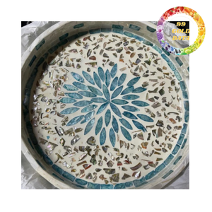 Sous-verres en osier naturel décorés d'incrustations de coquillages pour tables à café, à thé, à dîner et pour les environnements hôteliers - Product Image 2