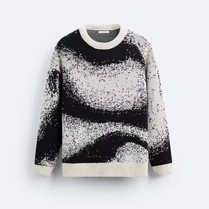 Pulls tricotés pour hommes à manches longues, couleur unie, chauds pour l'hiver, 100% personnalisables, style col ras du cou, grammage lourd, OEM/ODM, prix de gros - Product Image 3
