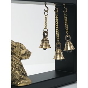 ที่แขวนผนังทำจากไม้และทองเหลืองนานดิขนาด12.8นิ้วที่หรูหราพร้อมระฆังสำหรับตกแต่งบ้าน - Product Image 2