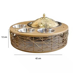 Lavish Gold Casserole With Lid Perfect For Elegant Food Serving <b>Dining</b> <b>Table</b> Styling And Premium Kitchen Use From India - Product Image 5